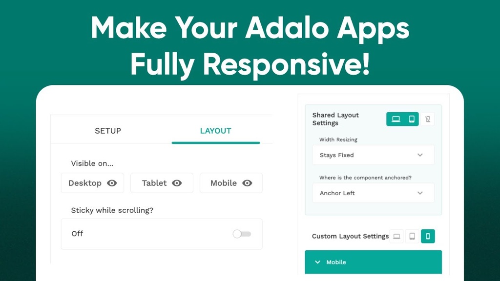 Adalo 2.0 Applications Responsives